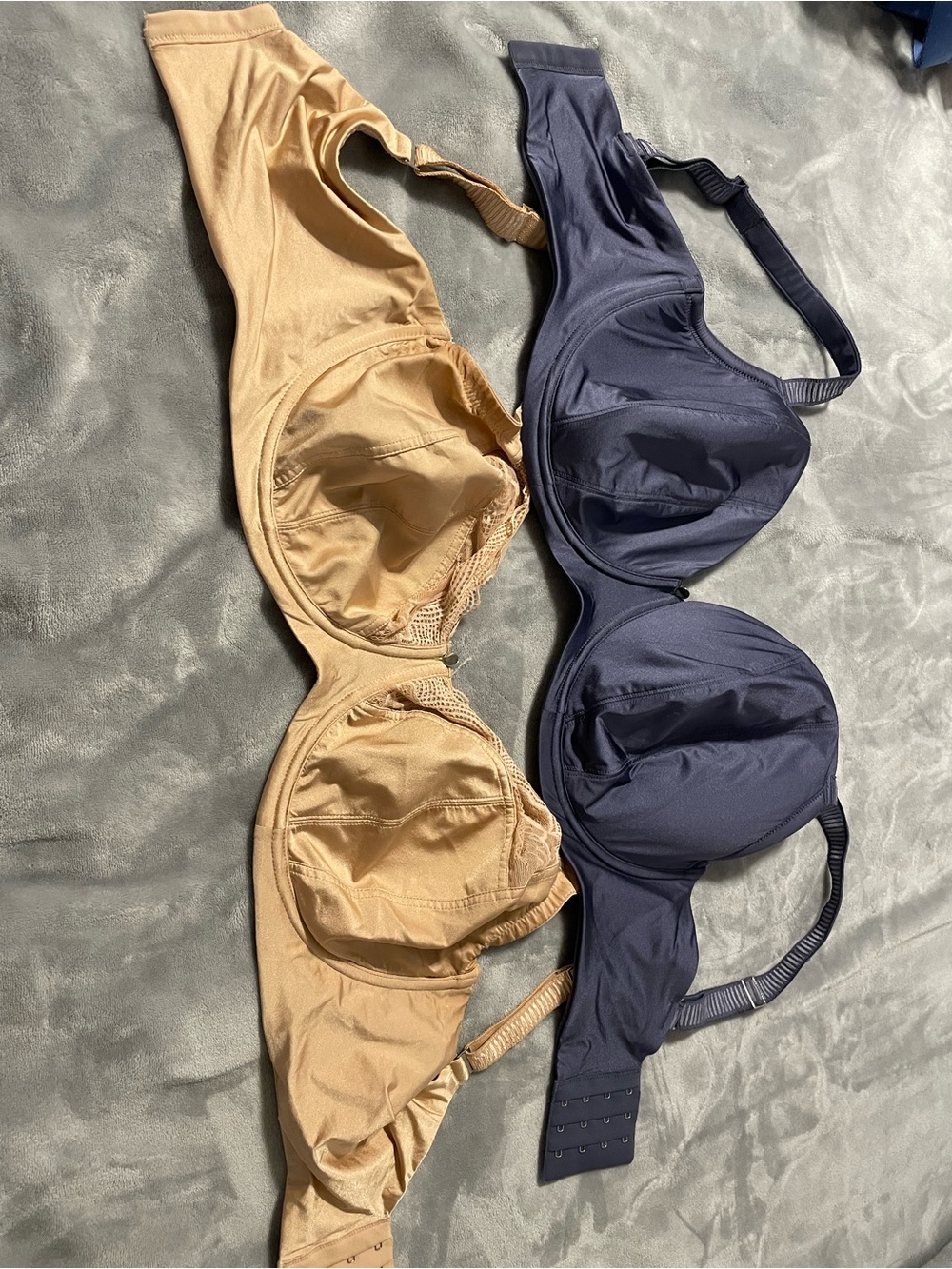 Birdsong Full Coverage Underwire Bra in Periwinkle and Beige